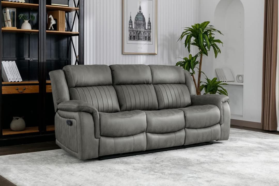 3+2 Lawnson Grey Easy Clean Fabric Recliner Sofa Range