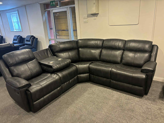 Dario Black Fabric Suede Corner Recliner Range